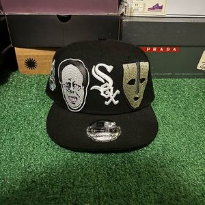Custom white Sox SnapBack with custom patches